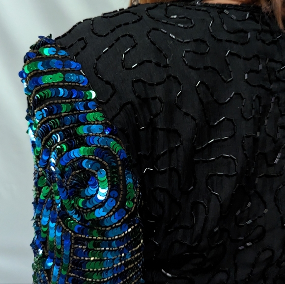 ROYAL FEELINGS Vintage Sequin Cocktail Top ~ Like New - Picture 3 of 15